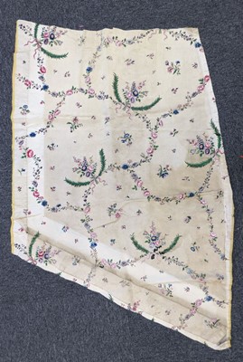 Lot 364 - Chinese. A collection of matching fragments of painted silk, late 18th/early 19th century