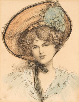 Lot 192 - Baumer, Lewis, Four portraits of a young Lady, hand-coloured lithographs, c. 1890