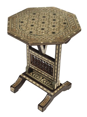 Lot 308 - Moorish Table.  An early 20th century inlaid octagonal table