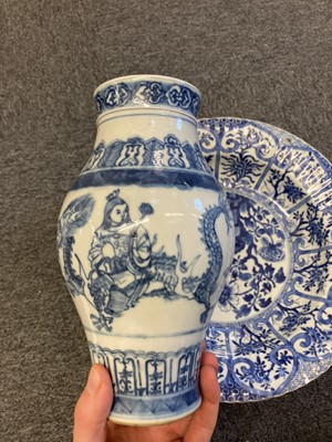 Lot 301 - Chinese Ceramics. An 18th-century dish and vase