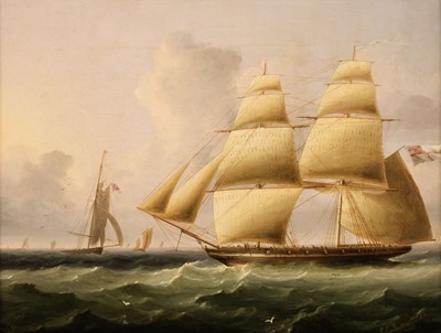 Lot 91 - Buttersworth (James Edward 1817-1894). Brig under sail, oil on canvas