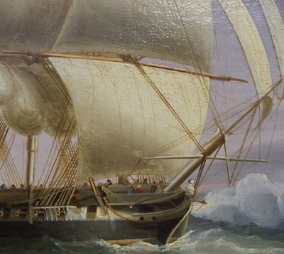 Lot 90 - Buttersworth (James Edward 1817-1894). A frigate testing her guns, oil on canvas