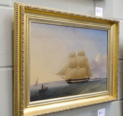 Lot 92 - Buttersworth (James Edward 1817-1894). Ship rigged sloop sailing from Portsmouth