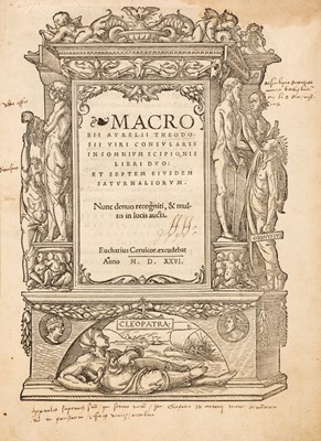 Lot 307 - Macrobius (Ambrosius Theodosius). In somnium scipionis, Cologne: Eucharius Cervicornus, 1526
