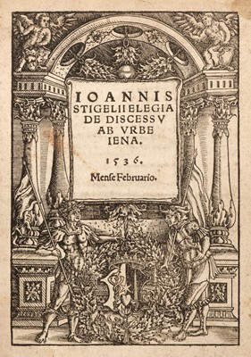 Lot 327 - Stigel (Johann). Elegia de discessu ab urbe Jena