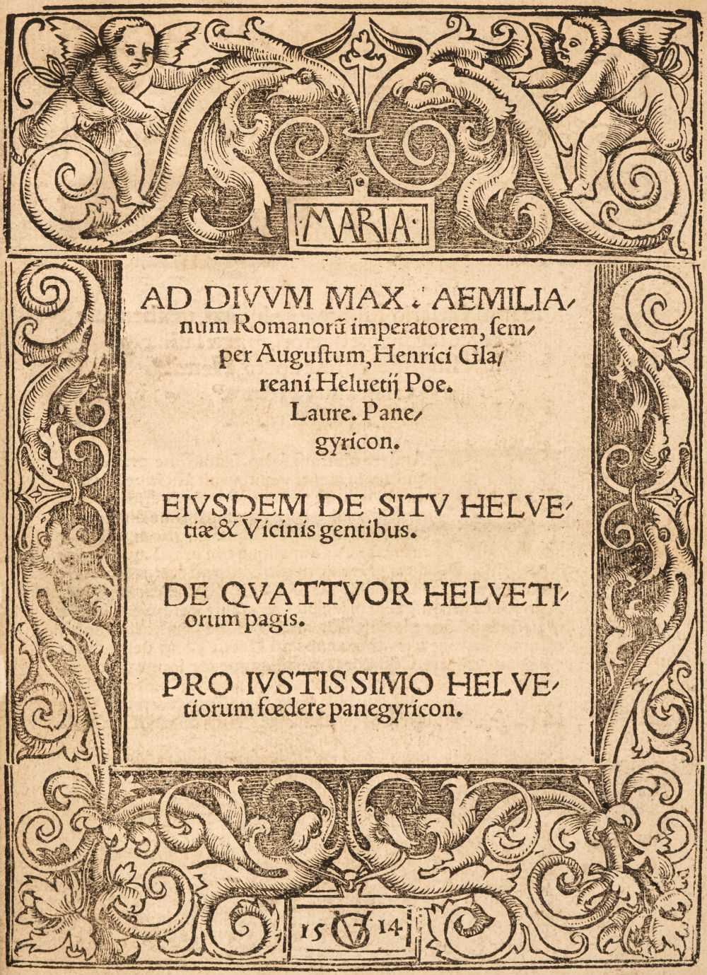 Lot 286 - Glareanus (Henricus Loriti). Ad divum Max.