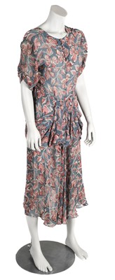 Lot 369 - Clothing. A 1930s georgette dress, & other early-mid 20th century garments