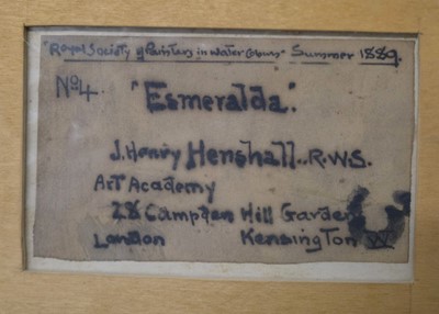 Lot 142 - Henshall (John Henry, 1856-1928). Esmeralda, 1889...