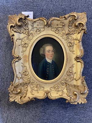 Lot 66 - English School. Oval portrait miniature of a gentleman, circa 1750-1760
