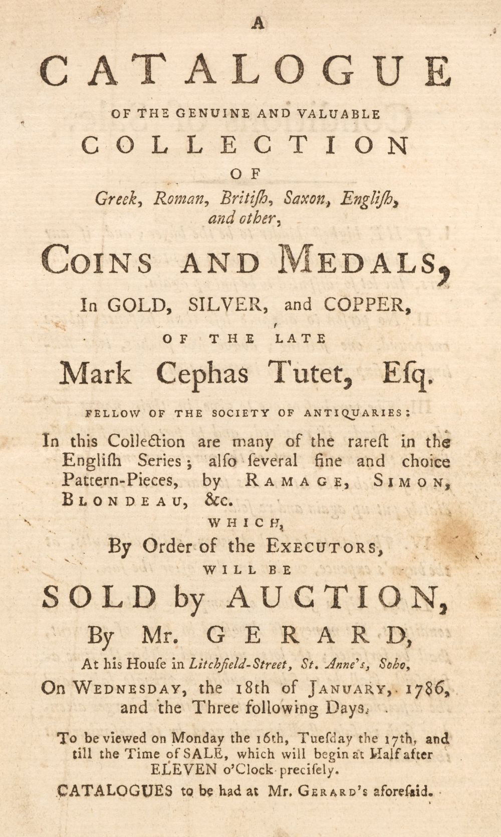 Coin & Medal auction catalogues. A volume of 16 coin & medal auction...