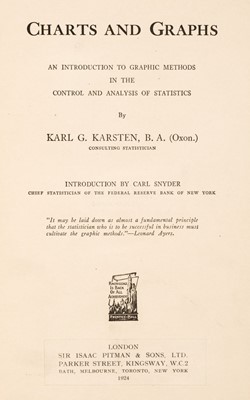 Lot 398 - Karsten (Karl G.). Charts and Graphs, London: Isaac Pitman & Sons, 1924