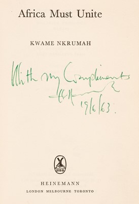 Lot 857 - Nkrumah (Kwame). Africa Must Unite, 1st edition, London: Heinemann, 1963