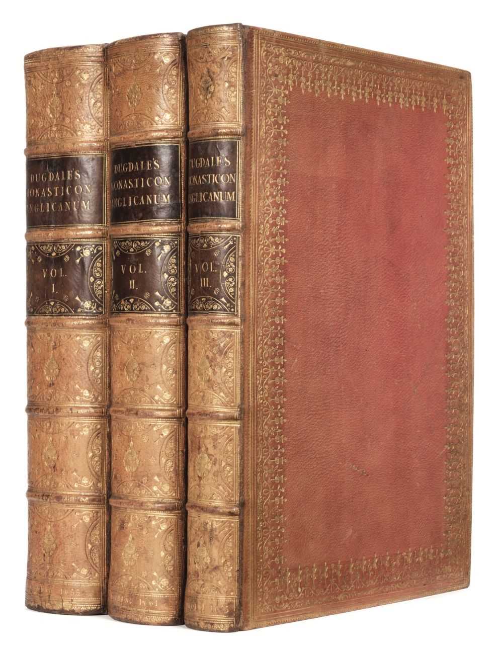 Lot 44 - Dugdale (William, & Dodsworth, Roger). Monasticon Anglicanum, 3 volumes, 1st editions, 1655-1673