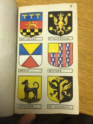 Lot 294 - Heraldry. A volume containing 948 very finely hand-painted continental armorials, c. 1770