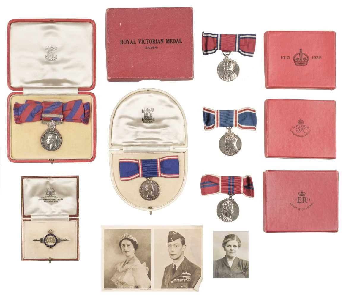 Lot 299 - Royal Victorian Medal. An R.V.M. group of five awarded to Miss Lucy Lintott