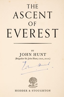 Lot 18 - Hunt (John). The Ascent of Everest, 1st edition, London: Hodder & Stoughton, 1953