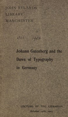 Lot 301 - John Rylands Library. A collection of material relating to the John Rylands Library, 1899-1905