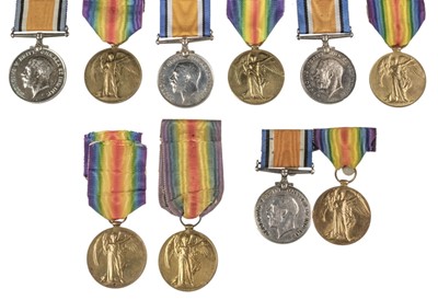 Lot 310 - WWI Pairs. British War and Victory Medals
