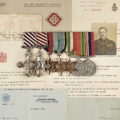Lot 318 - RAF. WWII '1940' DFC and '1942' AFC group to Wing Commander N.B. Hallmark