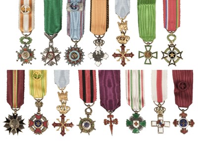 Lot 294 - Miniature Medals. A collection of Foreign Orders