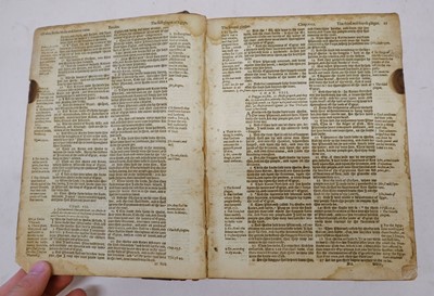 Lot 248 - Bible [English]. The Bible. Translated according to the Ebrew and Greeke, 1589