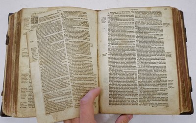Lot 248 - Bible [English]. The Bible. Translated according to the Ebrew and Greeke, 1589