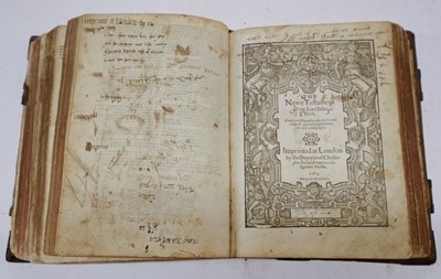Lot 248 - Bible [English]. The Bible. Translated according to the Ebrew and Greeke, 1589