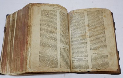 Lot 248 - Bible [English]. The Bible. Translated according to the Ebrew and Greeke, 1589