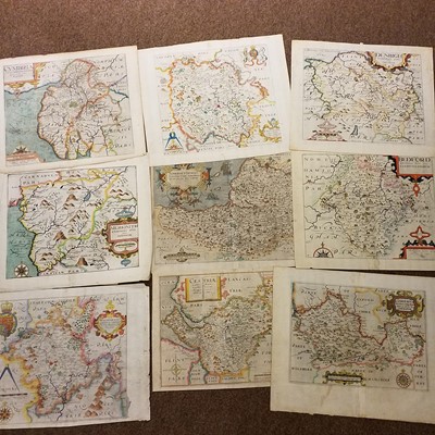 Lot 134 - Saxton (Christopher & Hole G. & Kip W.). A collection of 13 maps, 1607 - 37