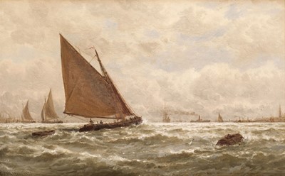 Lot 127 - Walters (George Stanfield, 1838-1924). Seascape with yachts, 1886