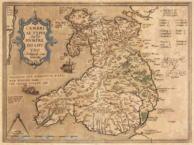 Lot 152 - Wales. Ortelius (Abraham & Lhuyd Humphrey), Cambriae Typus Auctore...,  circa 1584