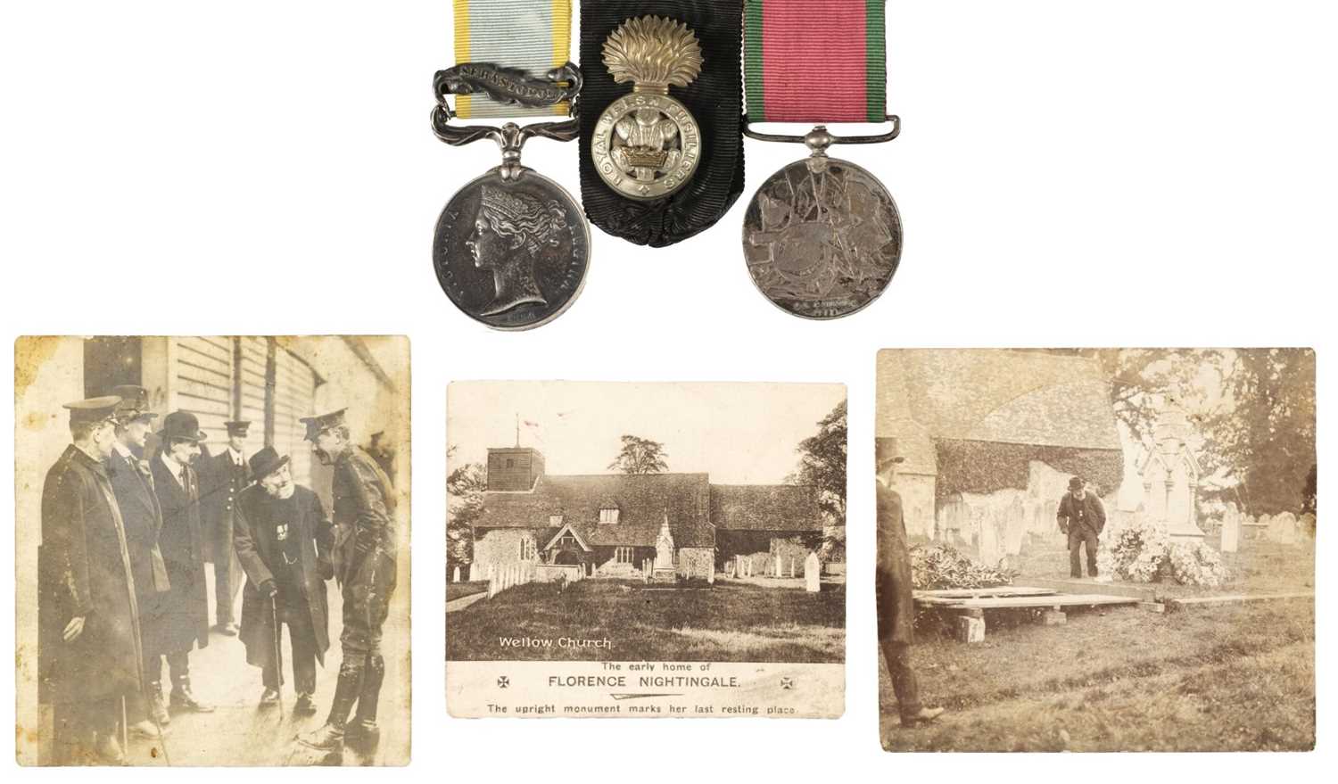 Lot 279 - Crimean War. A historical Crimean War pair to Private J Kneller, Royal Welsh Fusiliers