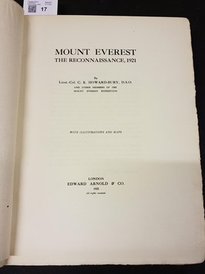 Lot 17 - Howard-Bury (C.K.). Mount Everest: The Reconnaissance, 1921, pub. 1922