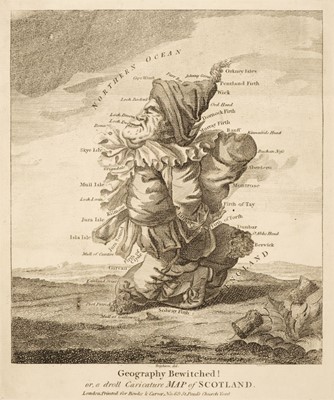 Lot 102 - Dighton (Robert). Geography Bewitched! Two caricature maps of Scotland & Ireland, circa 1850
