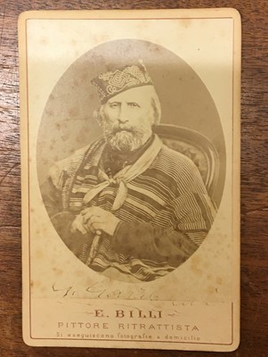 Lot 935 - Garibaldi (Giuseppe Maria, 1807-1882). Signed cabinet card photograph, circa 1866