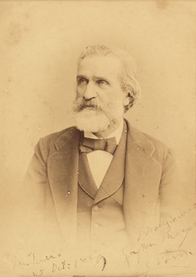 Lot 976 - Verdi (Giuseppe, 1813-1901). Signed cabinet card photograph, G. Ricordi & Co., 1889