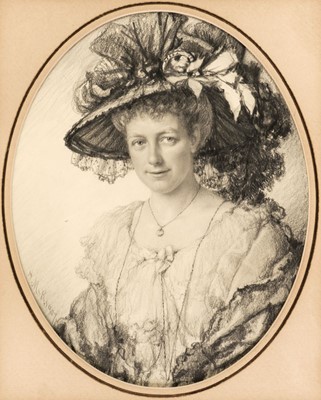 Lot 161 - Macbeth-Raeburn (Henry, 1860-1947). Oval portrait of Mrs Lewis Smith, 1907