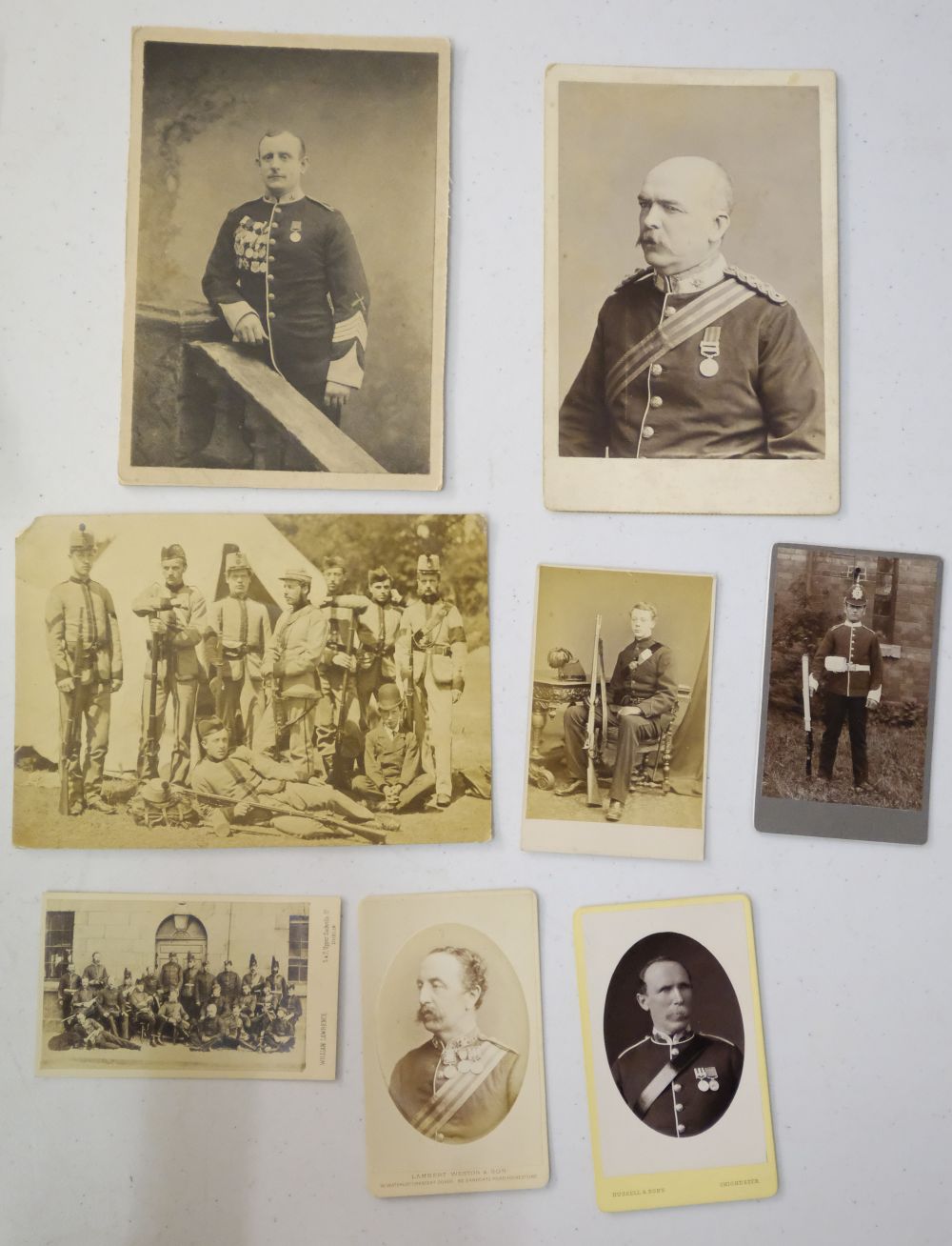 Lot 385 - Military Photographs. Victorian cabinet