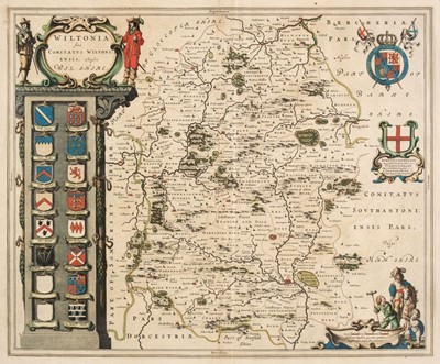 Lot 160 - Wiltshire. Blaeu (Johannes), Wiltonia sive comitatus Wiltoniensis, Anglis Wilshire, circa 1645