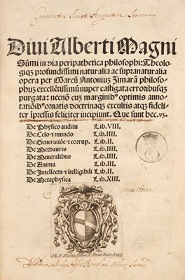 Lot 240 - Albertus Magnus. Diui Alberti Magni summi in via peripathetica philosophi..., 1517