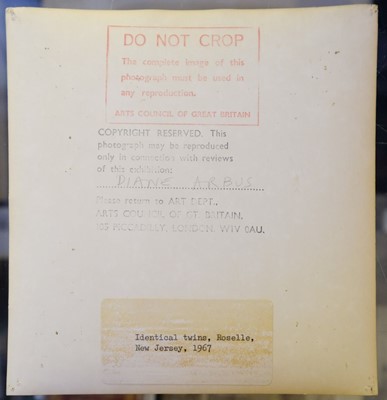 Lot 471 - Arbus (Diane, 1923-1971). Identical twins, Roselle, New Jersey, 1967