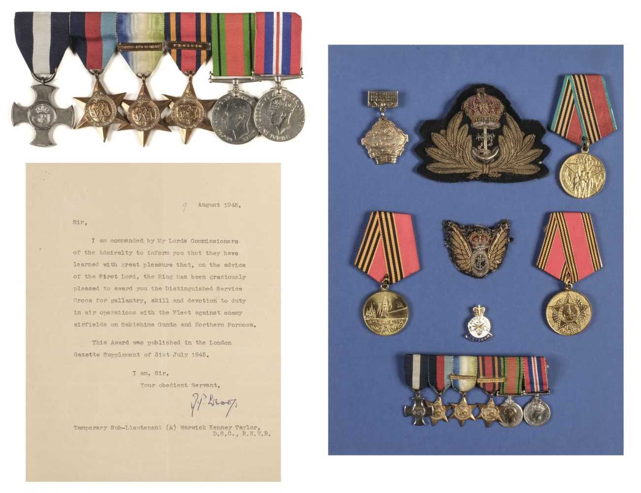 Lot 269 - A WWII DSC group attributed to Lt.(A) W.K. Taylor RNVR