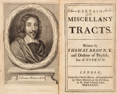 Lot 349 - Browne (Thomas). Certain Miscellany Tracts, 1st edition..., 1684