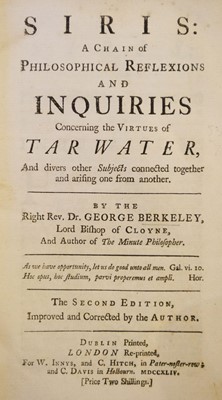 Lot 347 - Berkeley (George). Siris: A Chain of Philosophical Reflexions and Inquiries... , 1744