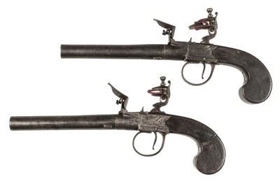 Lot 213 - Pistols. A pair of 18th-century flintlock pistols by Laugher of London