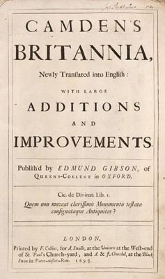Lot 40 - Camden (William).  Britannia, London: F. Collins, 1695