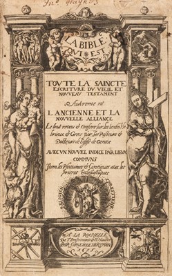 Lot 252 - Bible [French]. La Bible, qui est toute la Saincte Escriture du vieil et Nouveau Testament, 1615