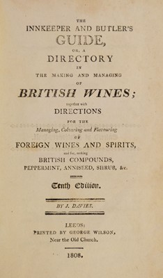 Lot 354 - Davies (John). The Innkeeper and Butler’s Guide... , 10th edition, Leeds, 1808