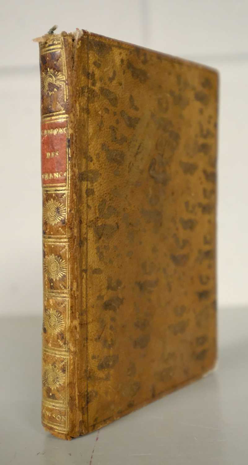Lot 264 - Carnot (Lazare). Campagne des Francais, depuis le 8 Septembre 1793... , 1st edition, Paris, [1795]