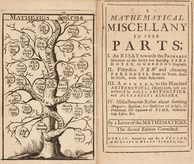 Lot 356 - [Fuller, Samuel]. A Mathematical Miscellany in Four Parts... , 2nd edition corrected, Dublin, 1735